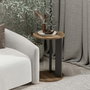 Hanah Home Ema Mesa Auxiliar Nogal, Antracita 34x64x34 cm